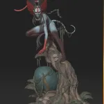 Blue Ash Clan Fire Queen Figurine, Hand Painted Resin Statue, Sci Fi Warrior Collectible product image 4