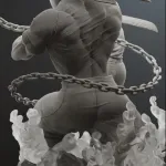 Hand Painted Resin Figurine, Dark Anime Martial Arts Battle Sculpture product image 10