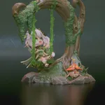 Little Forest Goddess Figurine, Fully Hand Painted 3D Printed Collectible Statue, Fantasy Anime Nature Spirit Sculpture product image 4