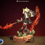 Flame Biker Girl Figurine, Maximum Detailed 16K 3D Printed Collectible Statue, Anime Game Inspired Fire Fighter Figure product image 5