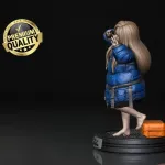 White Haired Android Girl Figurine, Fully Hand Painted 3D Printed Collectible Statue, Sci Fi Companion Sculpture product image 3