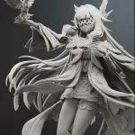 Hand Painted Resin Figurine, Dark Fantasy Anime Inspired Statue, Collectible Figure product image 5