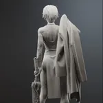Glasses Weapon Fighter Figurine, Highly Detailed Hand Painted 3D Printed Collectible Statue, Dark Anime Battle Girl Sculpture product image 7