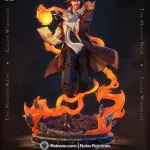 Red Haired Fire Wizard Figurine, Hand Painted Resin 3D Printed Collectible Statue product image