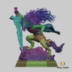 Dark Beast Knight Figurine, Fully Hand Painted 16K 3D Printed Collectible Statue, Black Blade Fantasy Warrior Figure product image 7