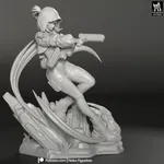 Fiery Sword Warrior Figurine, Hand Painted Anime Game Inspired 3D Printed Collectible Statue, Red Flame Battle Girl Figure product image 14