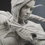Dark Elven Ranger Archer Figurine, Fully Hand Painted 3D Printed Collectible Statue, Fantasy Huntress Sculpture product image 10