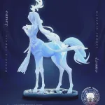 Moonlit Forest Priestess Figurine, Highly Detailed Hand Painted 3D Printed Collectible Statue, Fantasy Anime Sculpture product image 2
