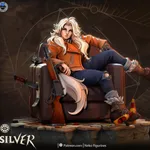 Werewolf Outlaw Huntress Figurine, Highly Detailed Hand Painted 3D Printed Collectible Statue, Dark Western Fantasy Sculpture product image 2