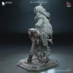 White Haired Android Girl Figurine, Fully Hand Painted 3D Printed Collectible Statue, Sci Fi Companion Sculpture product image 13
