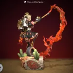 Flame Biker Girl Figurine, Maximum Detailed 16K 3D Printed Collectible Statue, Anime Game Inspired Fire Fighter Figure product image 4