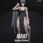 Glasses Weapon Fighter Figurine, Highly Detailed Hand Painted 3D Printed Collectible Statue, Dark Anime Battle Girl Sculpture product image