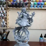 Fox Ear Mystic Lady Figurine, Maximum Detailed Hand Painted Anime Game Inspired 3D Printed Collectible Statue product image 2