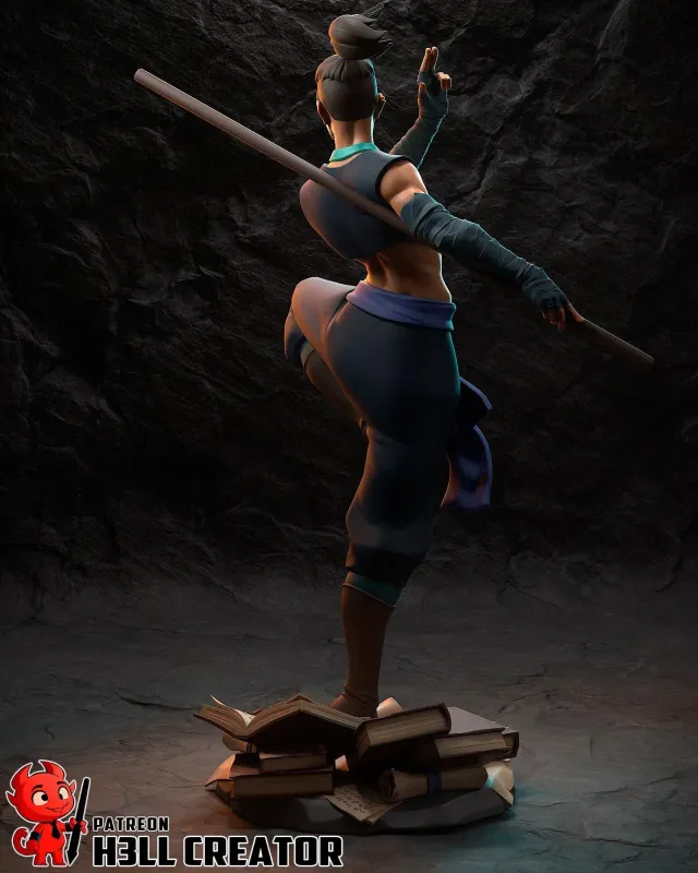 The Stick Fighter | Maximum Detailed Hand-Painted 3D printed figure - alternate view