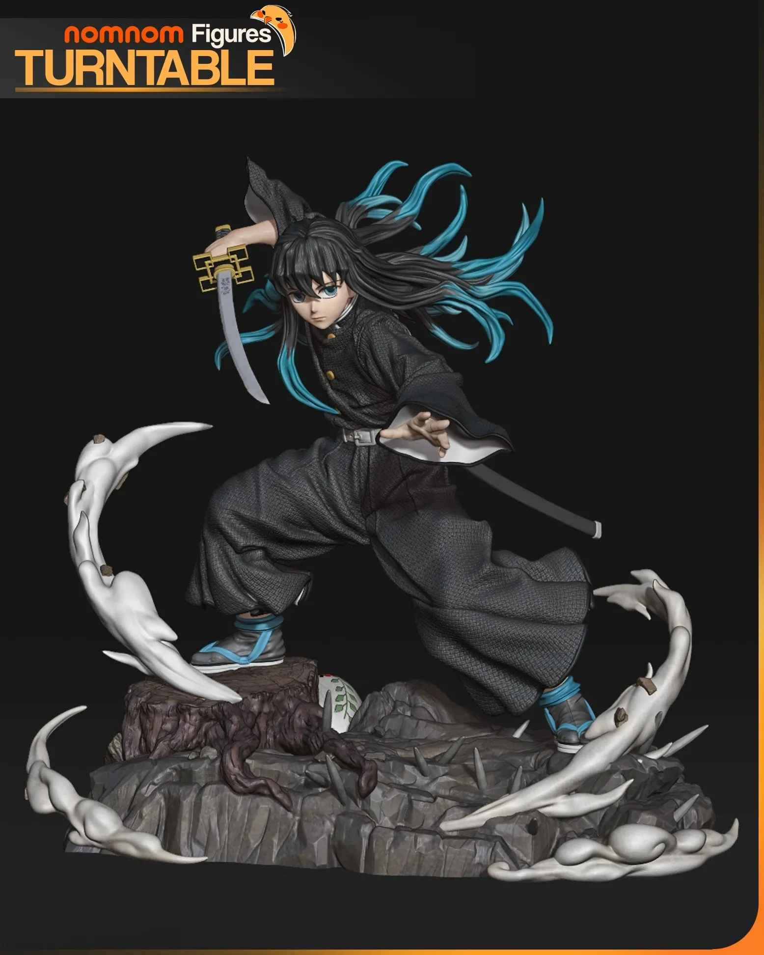 Demon Slayer Muichiro Figure – 3D Printed Resin Diorama Kimetsu no Yaiba - alternate view