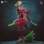 Crimson Elf Assassin Figurine, Fully Hand Painted 3D Printed Fantasy Dagger Statue product image 12