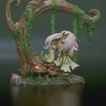 Little Forest Goddess Figurine, Fully Hand Painted 3D Printed Collectible Statue, Fantasy Anime Nature Spirit Sculpture product image 5