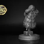White Haired Android Girl Figurine, Fully Hand Painted 3D Printed Collectible Statue, Sci Fi Companion Sculpture product image 6