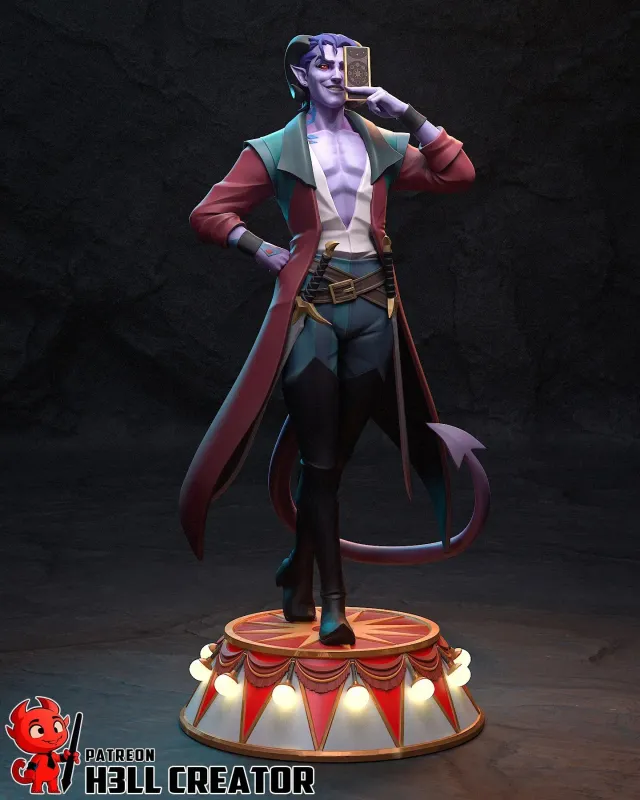 The Pink Jester | Maximum Detailed Hand-Painted 3D printed figure - alternate view