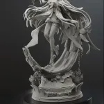 Hand Painted Resin Figurine, Dark Fantasy Anime Inspired Statue, Collectible Figure product image 3