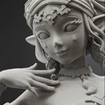 Golden Fantasy Princess Figurine, Fully Hand Painted 3D Printed Collectible Statue, Royal Elf Inspired Sculpture product image 13