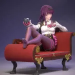 Purple Sci Fi Femme Fatale Figurine, Hand Painted Anime Game Inspired 3D Printed Collectible Statue, Cyberpunk Display Figure product image 5