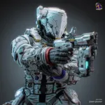 White Space Suit Explorer Figurine, Highly Detailed Hand Painted or Unpainted 3D Printed Sci Fi Collectible Statue product image 2