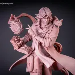 Red Haired Fire Wizard Figurine, Hand Painted Resin 3D Printed Collectible Statue product image 10