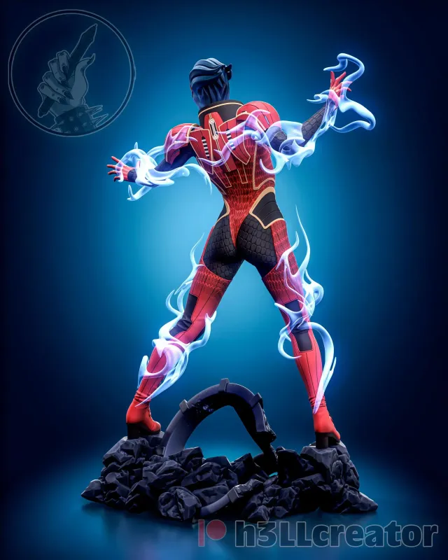 The Red Lightning – 16K Resin 3D Printed Statue Collectible Hand-Painted - alternate view
