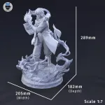 Red Haired Fire Wizard Figurine, Hand Painted Resin 3D Printed Collectible Statue product image 19