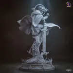 Blue Hero Swordsman Figurine, Highly Detailed Hand Painted 3D Printed Collectible Statue, Fantasy Anime Warrior Sculpture product image 16