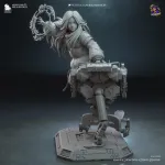 White Haired Android Girl Figurine, Fully Hand Painted 3D Printed Collectible Statue, Sci Fi Companion Sculpture product image 12