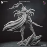 Crimson Elf Assassin Figurine, Fully Hand Painted 3D Printed Fantasy Dagger Statue product image 15