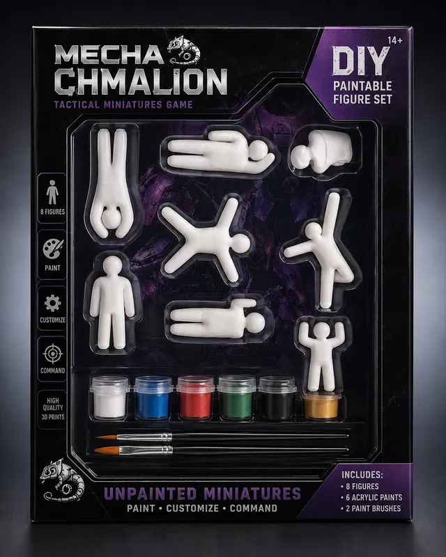 Meccha Chameleon Sett Paint & Hide DIY Mini Figure Kit - alternate view