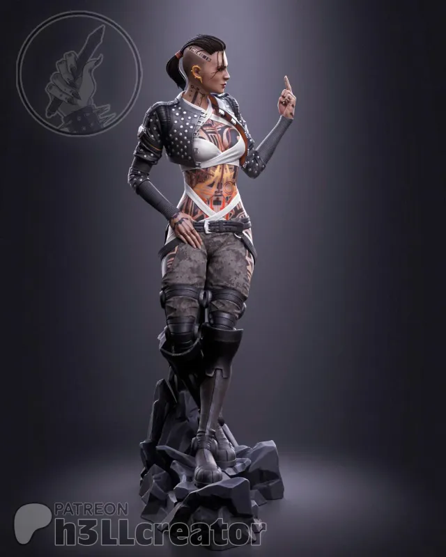 The Lady with the Finger Figurine – 16K Resin 3D Printed Statue Collectible Hand-Painted - alternate view