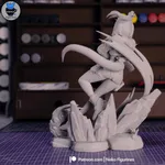 Fiery Sword Warrior Figurine, Hand Painted Anime Game Inspired 3D Printed Collectible Statue, Red Flame Battle Girl Figure product image 8