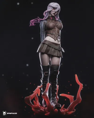 Gothic Horror Survivor Figurine, Maximum Detailed 16K 3D Printed Collectible Statue, Dark Occult Game Inspired Figure