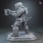 White Space Suit Explorer Figurine, Highly Detailed Hand Painted or Unpainted 3D Printed Sci Fi Collectible Statue product image 13
