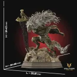 Dark Beast Knight Figurine, Fully Hand Painted 16K 3D Printed Collectible Statue, Black Blade Fantasy Warrior Figure product image 5