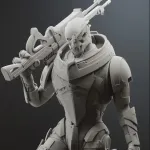 Alien Space Sniper Figurine, Highly Detailed Hand Painted 3D Printed Collectible Statue, Sci Fi Warrior Sculpture product image 15