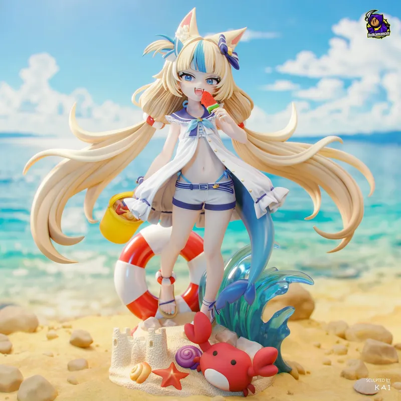 Anime Fish Girl Figure- Highly Detailed Hand-Painted Statue - Collectible Sculpture