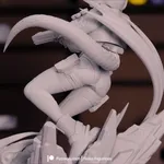 Fiery Sword Warrior Figurine, Hand Painted Anime Game Inspired 3D Printed Collectible Statue, Red Flame Battle Girl Figure product image 12