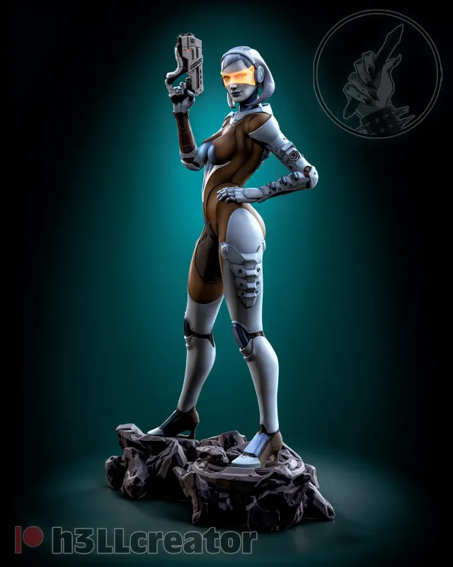 The Pistol Lady– 16K Resin 3D Printed Mass Effect Statue Collectible Hand-Painted