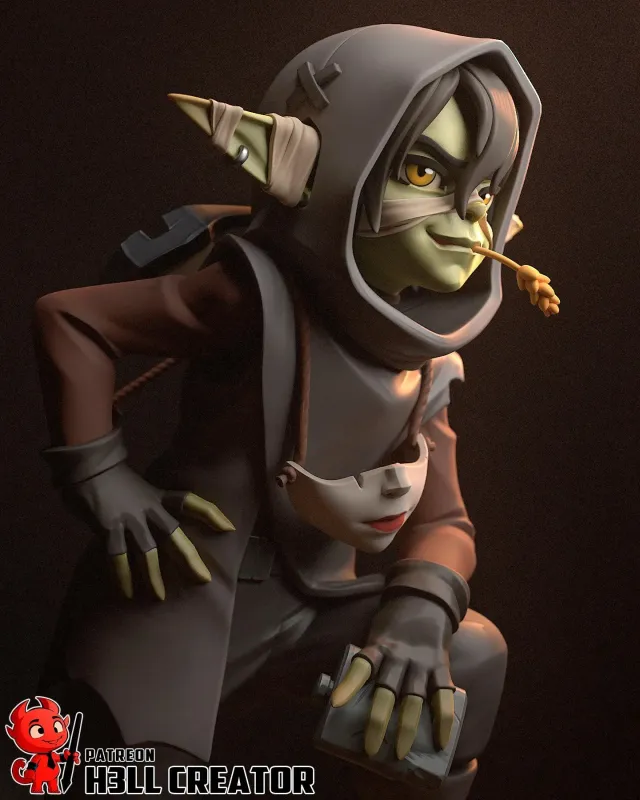 The Small Fighter | Maximum Detailed 16K 3D printed figure