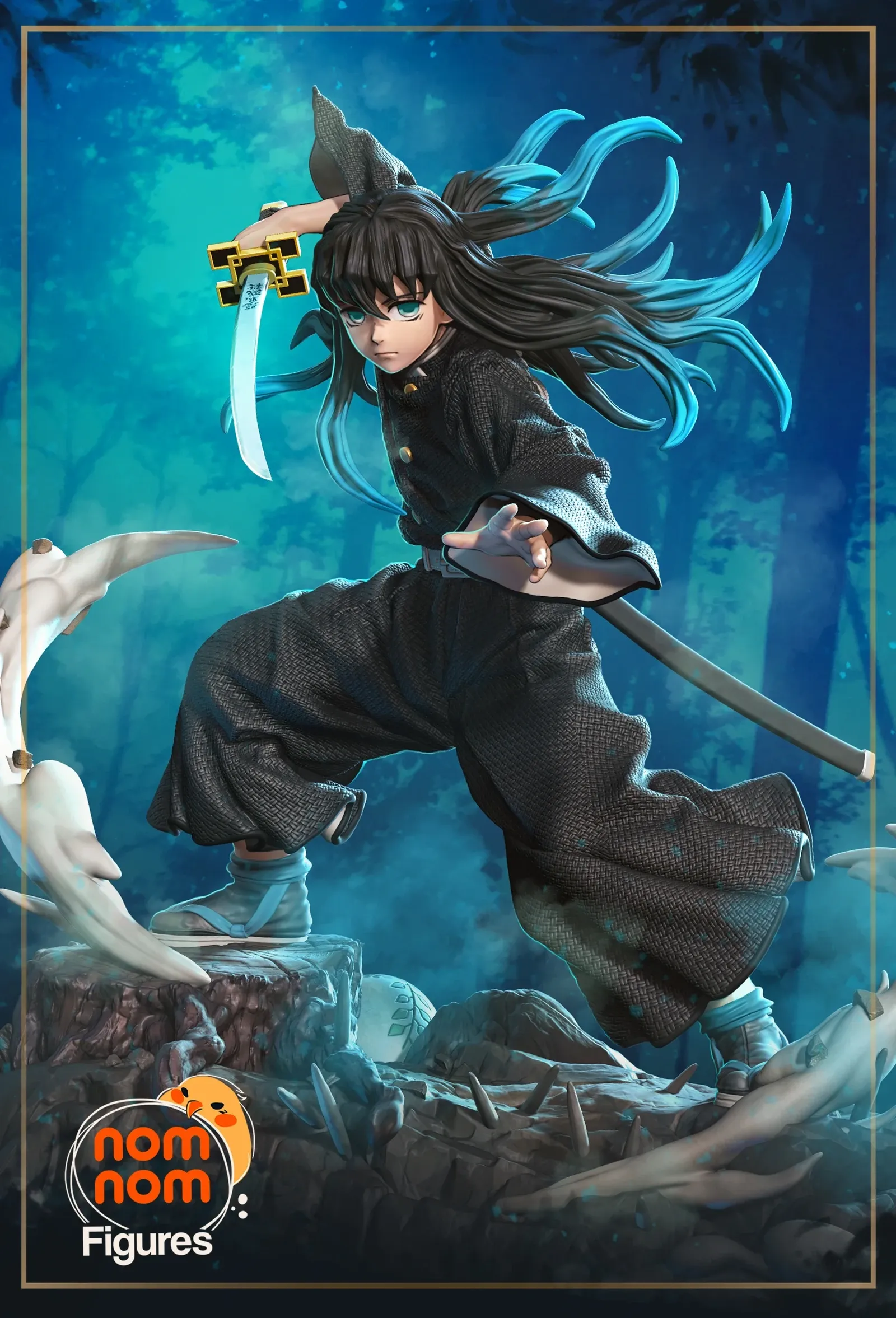 Demon Slayer Muichiro Figure – 3D Printed Resin Diorama Kimetsu no Yaiba