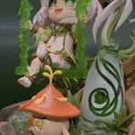 Little Forest Goddess Figurine, Fully Hand Painted 3D Printed Collectible Statue, Fantasy Anime Nature Spirit Sculpture product image 2