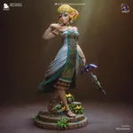 Golden Fantasy Princess Figurine, Fully Hand Painted 3D Printed Collectible Statue, Royal Elf Inspired Sculpture product image 7