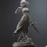 Golden Fantasy Princess Figurine, Fully Hand Painted 3D Printed Collectible Statue, Royal Elf Inspired Sculpture product image 10