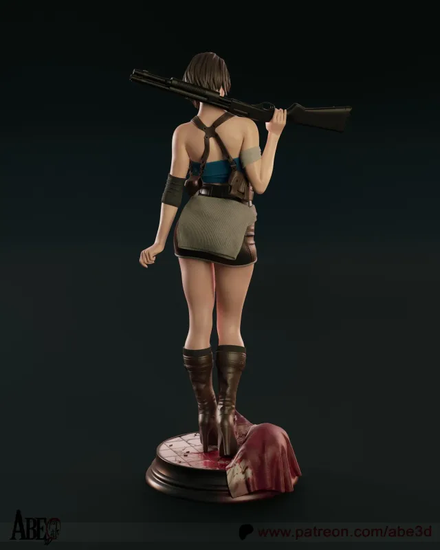 Blue Tactical Survival Heroine Figurine, Maximum Detailed 16K 3D Printed Collectible Statue, Horror Game Inspired Figure - alternate view