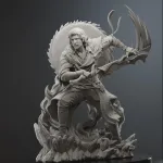 Dark Fantasy Expedition Warrior Figurine, Hand Painted Resin Collectible Statue RPG Inspired Sculpture product image 5